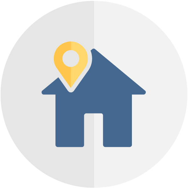 Icon of house, meant to represent local initiatives.