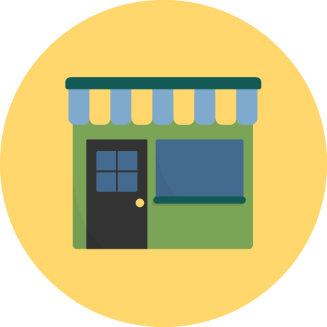 Pollution prevention for SQGs. Small business icon.  